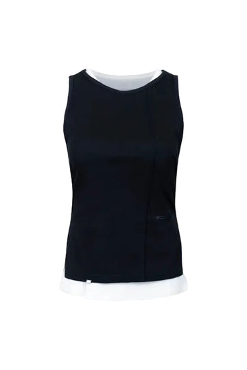 C2H4 OPEN BACK SLEEVLESS TOP BLACK