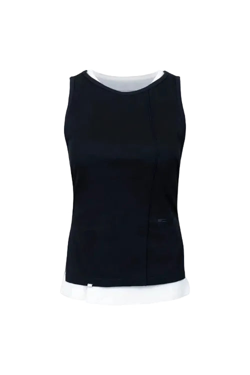 C2H4 OPEN BACK SLEEVLESS TOP BLACK