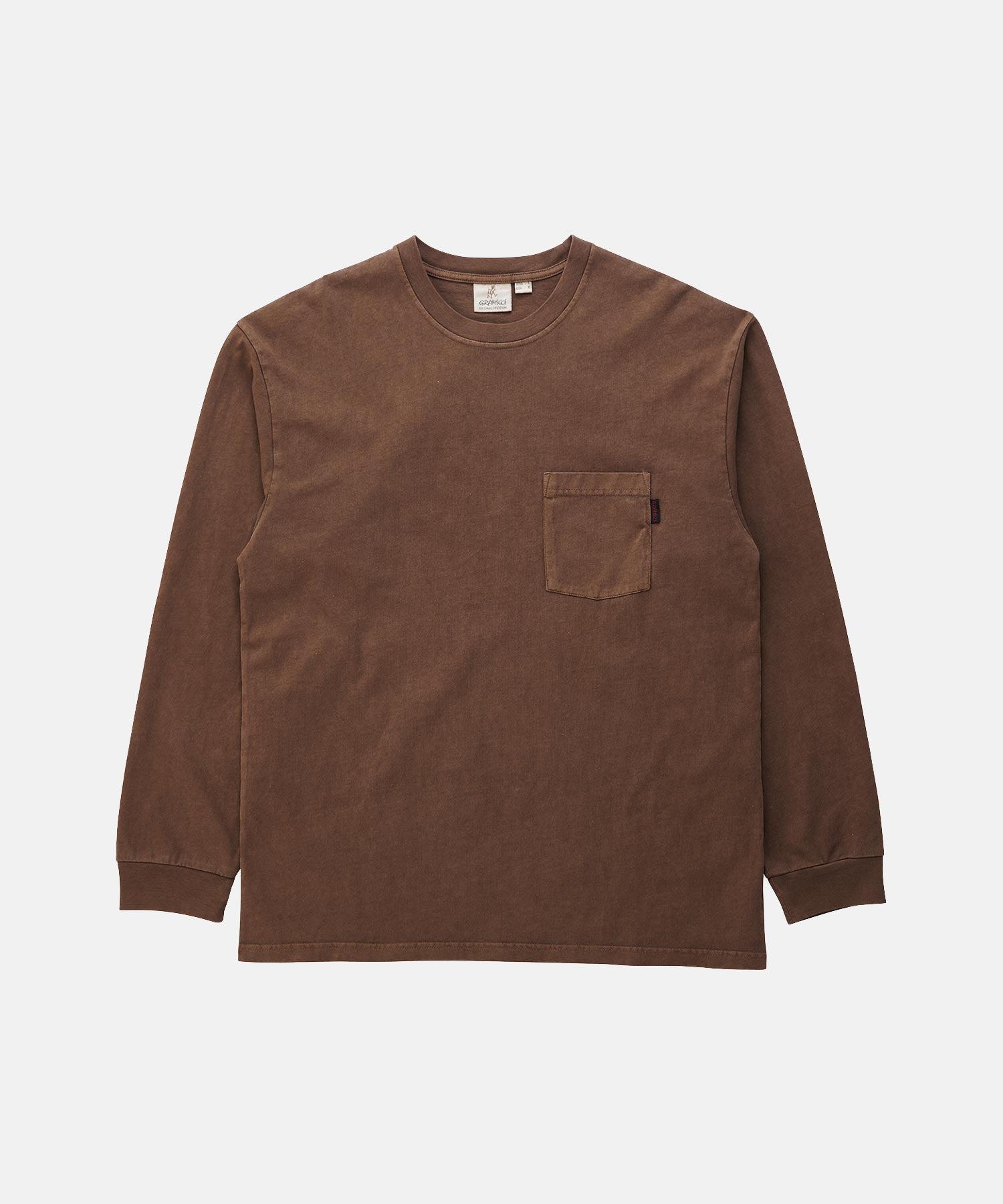 GRAMICCI L/S Pocket Tee Pigment Dyed	brown pigment