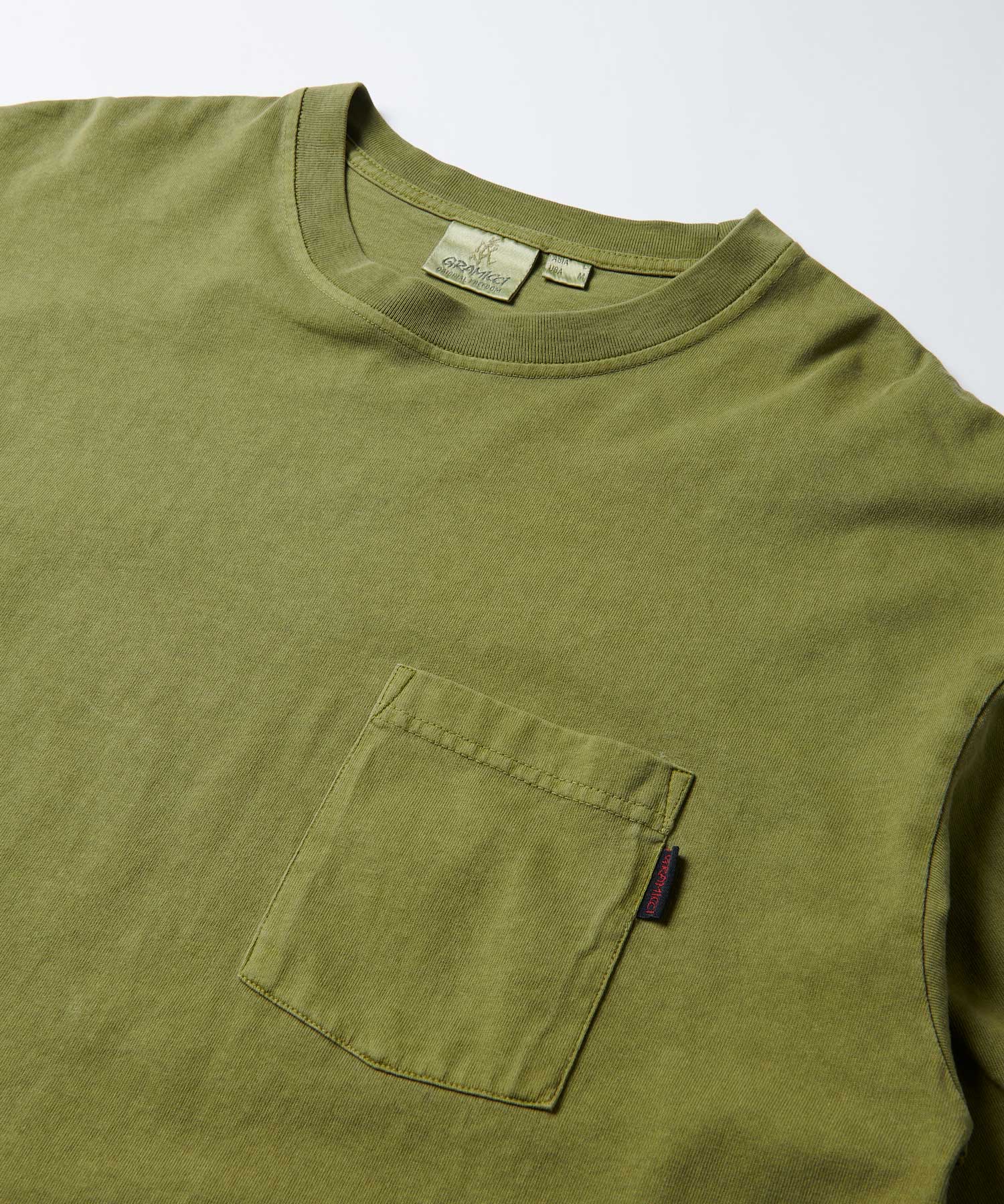 GRAMICCI L/S Pocket Tee Pigment Dyed	pistachio pigment