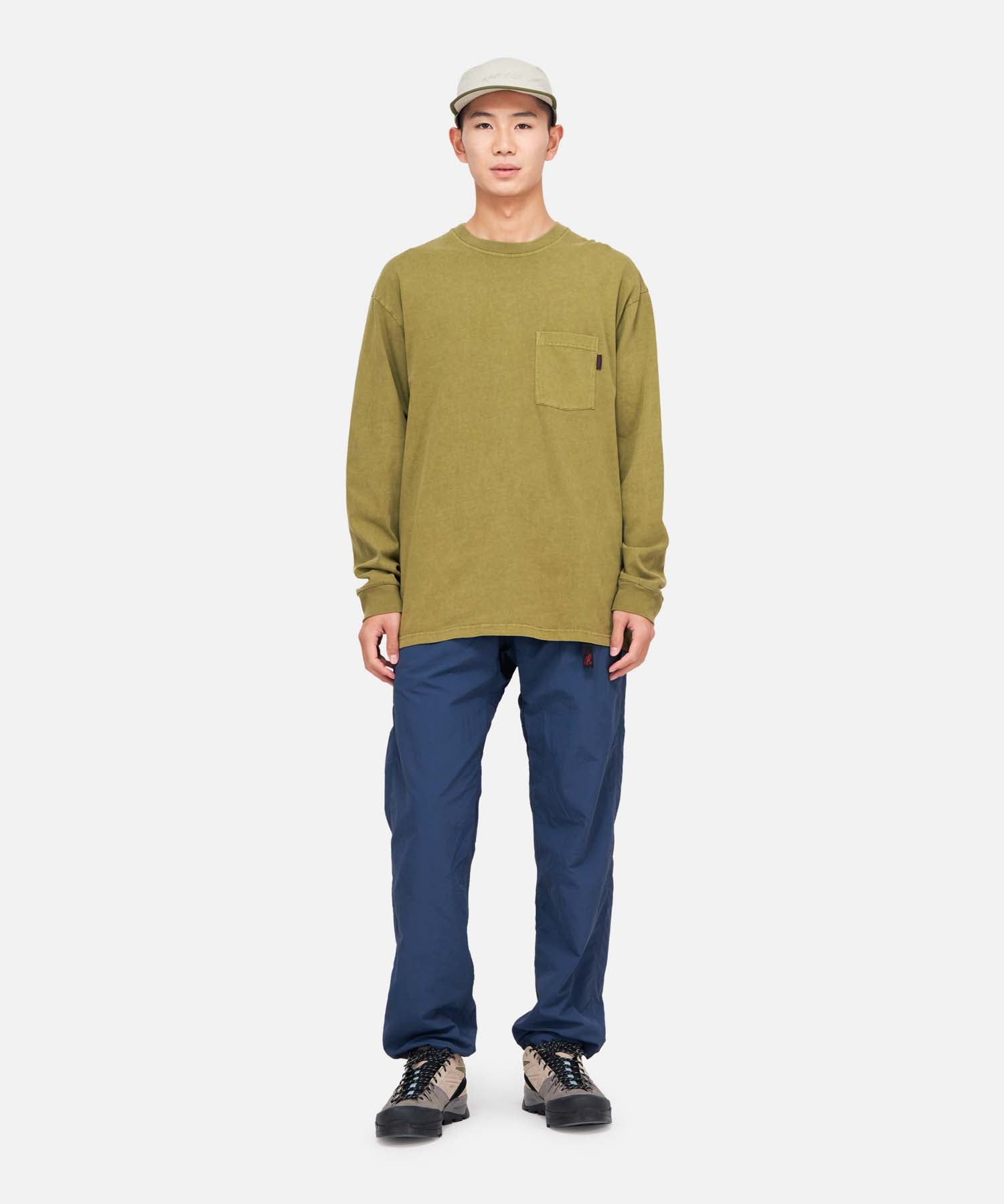 GRAMICCI L/S Pocket Tee Pigment Dyed	pistachio pigment