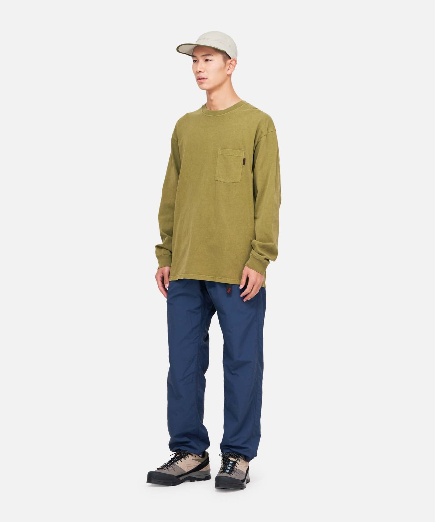 GRAMICCI L/S Pocket Tee Pigment Dyed	pistachio pigment