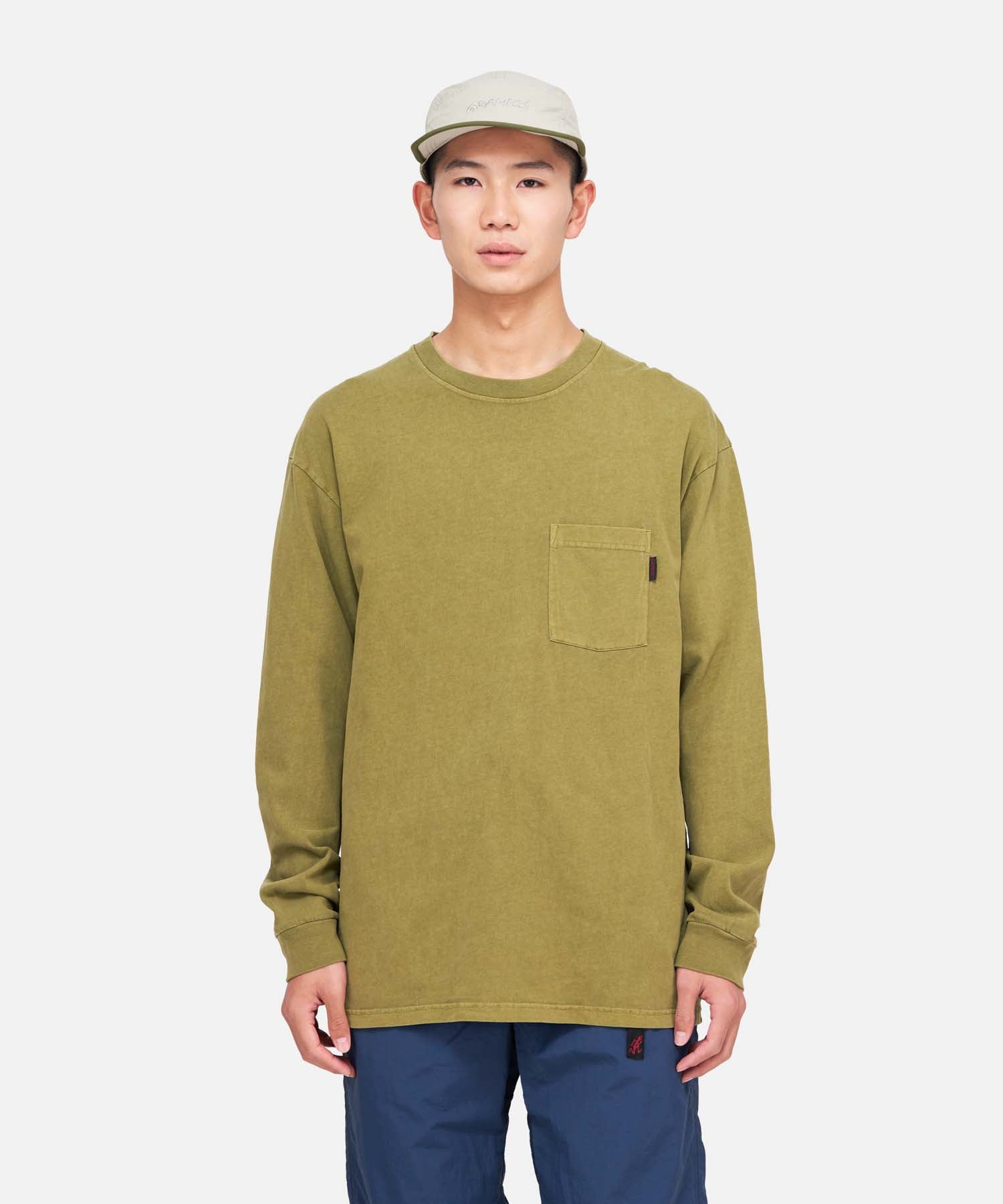 GRAMICCI L/S Pocket Tee Pigment Dyed	pistachio pigment