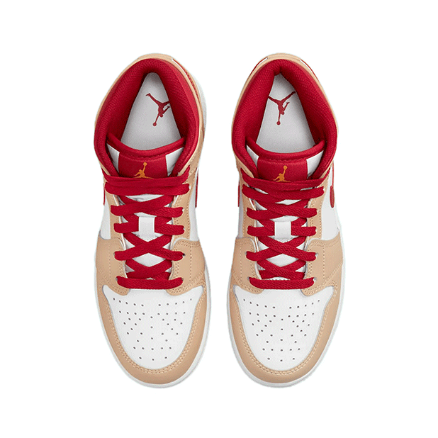 Jordan 1 Mid Light Curry Cardinal GS