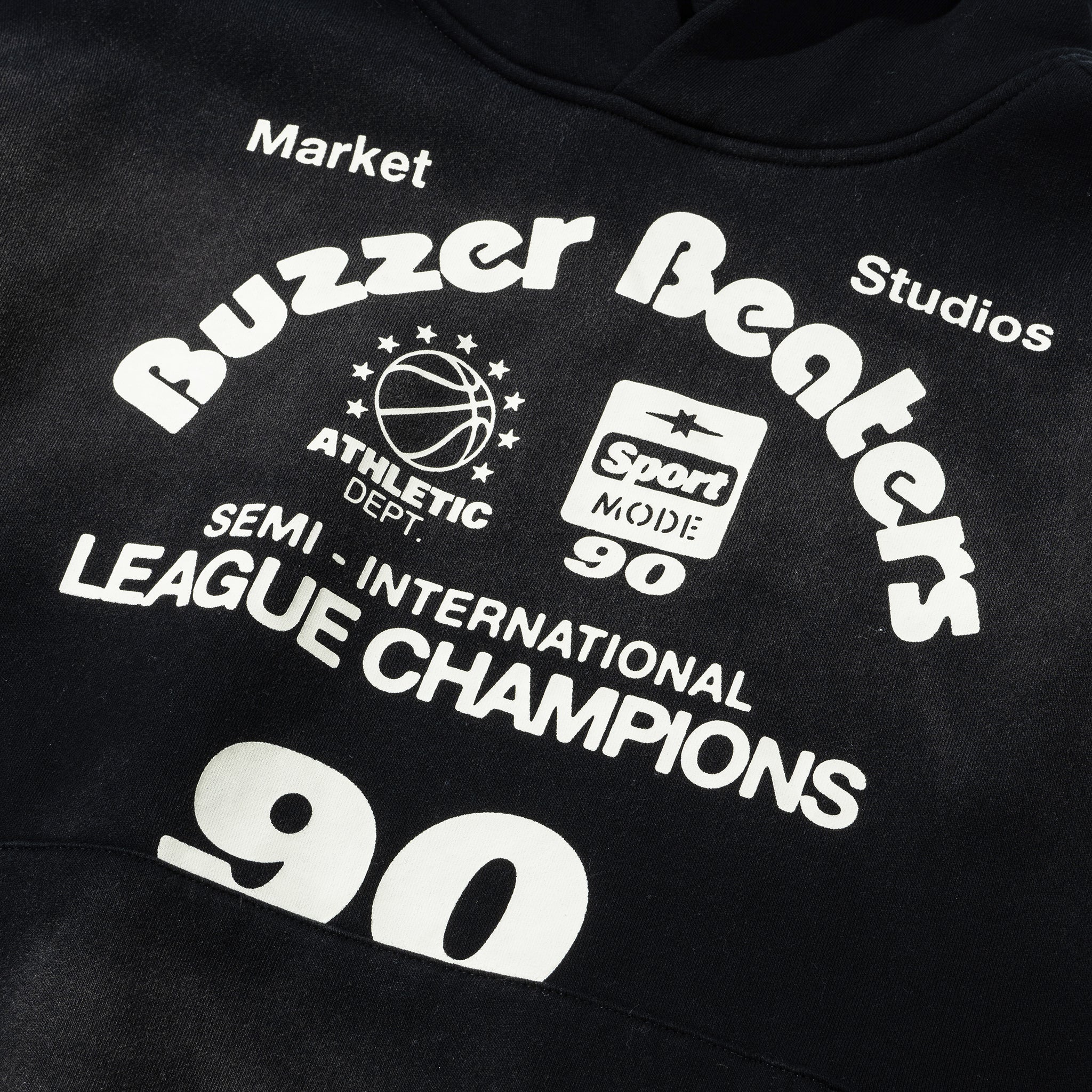 MARKET Buzzer Beaters Hoodie washed black
