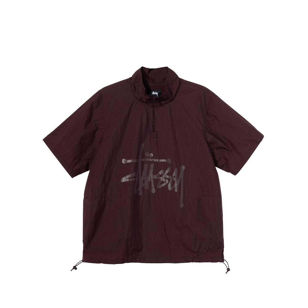 STUSSY NYLON SPORT ZIPPER T-SHIRT WINE