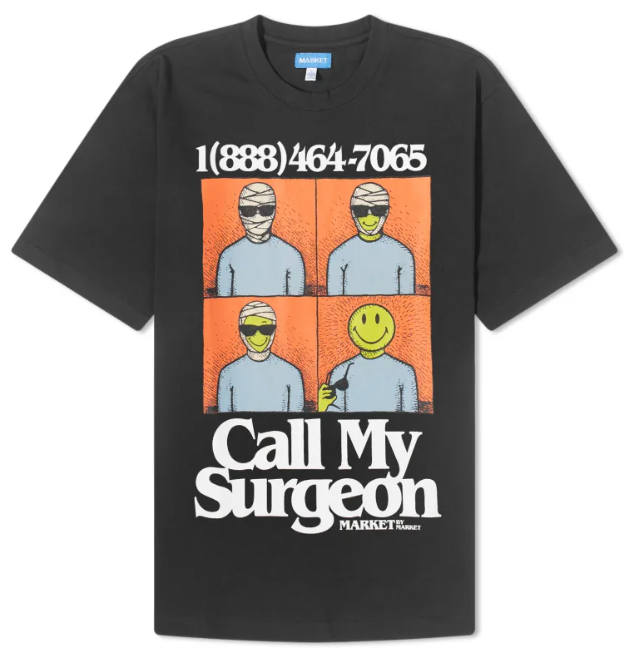 Market Smiley Call My Surgeon T-Shirt, black