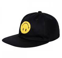Market Black Smiley Upside Down 6Panel Hat