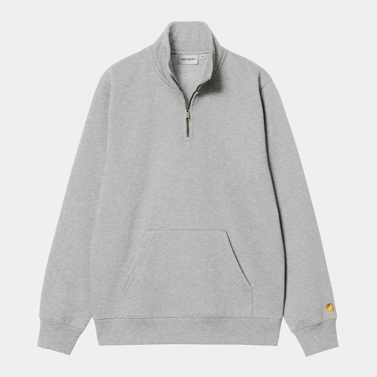 Chase neck zip sweat grey heather/gold