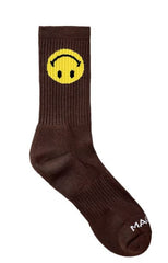 Market Brown smiley Upside Down Socks
