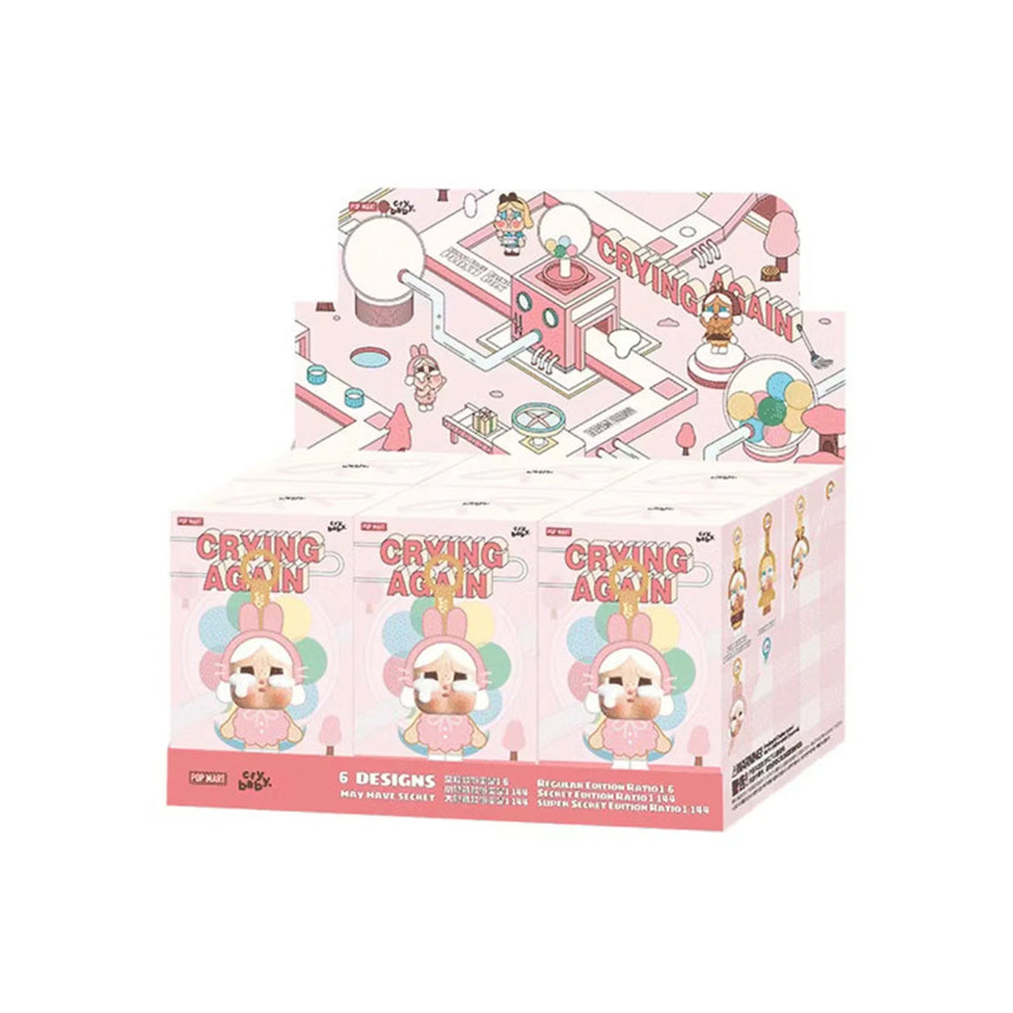 labubu crying again pink box - Box of 6