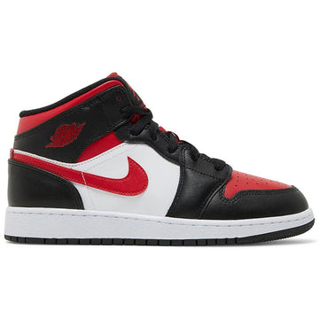 Jordan 1 Mid White Black Red (2022) GS
