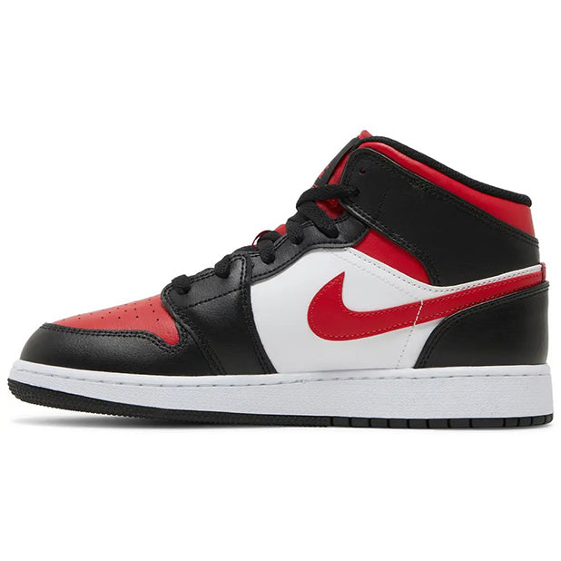 Jordan 1 Mid White Black Red (2022) GS