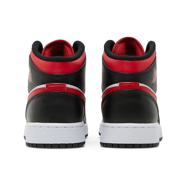 Jordan 1 Mid White Black Red (2022) GS