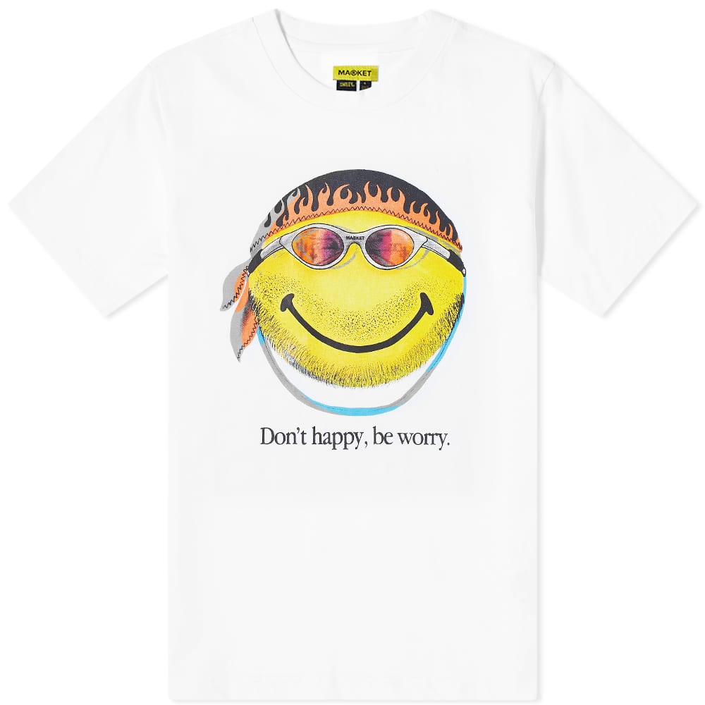 MARKET Smiley Don’T Happy, Be Worry Tee (WHITE)